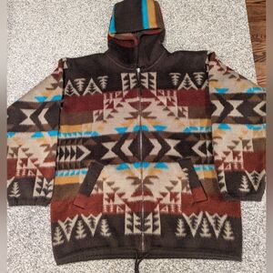 Vintage 90s Y2K Alpaca Blend Artesania Peru Full Zip Hoodie